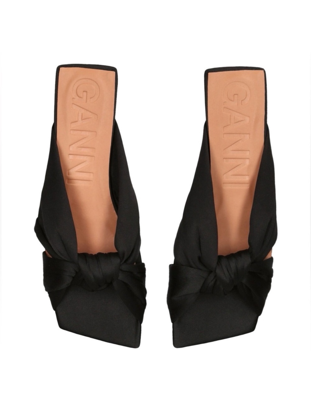 Ganni Black Soft Knot Black Mules Sandals Black